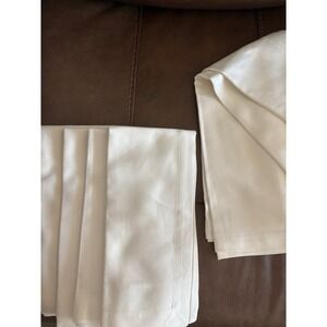 6 Crate & Barrel Dorset Ivory Napkins All Cotton rayon blend 21x21 NOS
